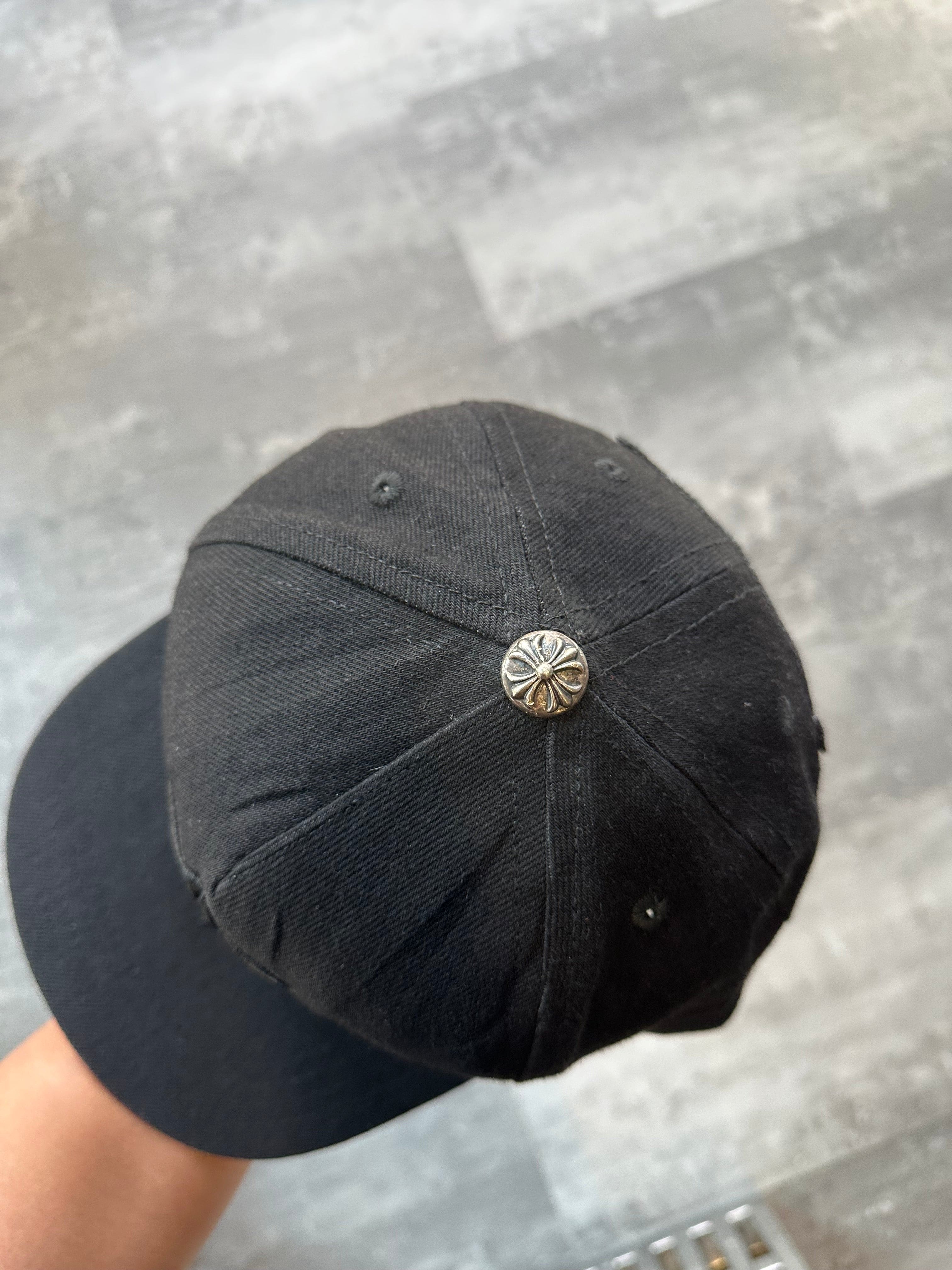 Chrome Hearts Fleur Scroll Logo Snapback Hat Black