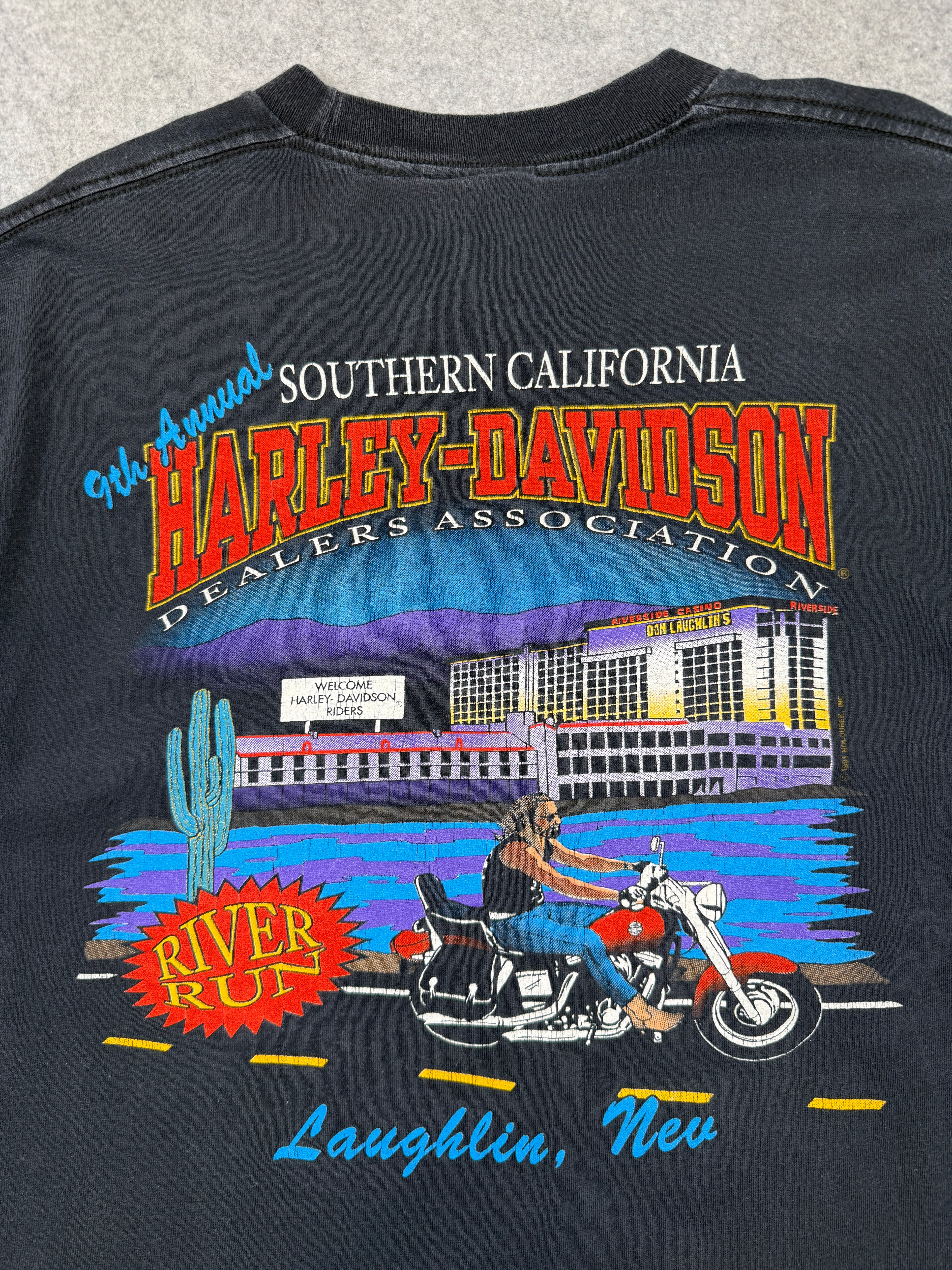 Vintage Harley Davidson 9th Annual River Run Tee Black