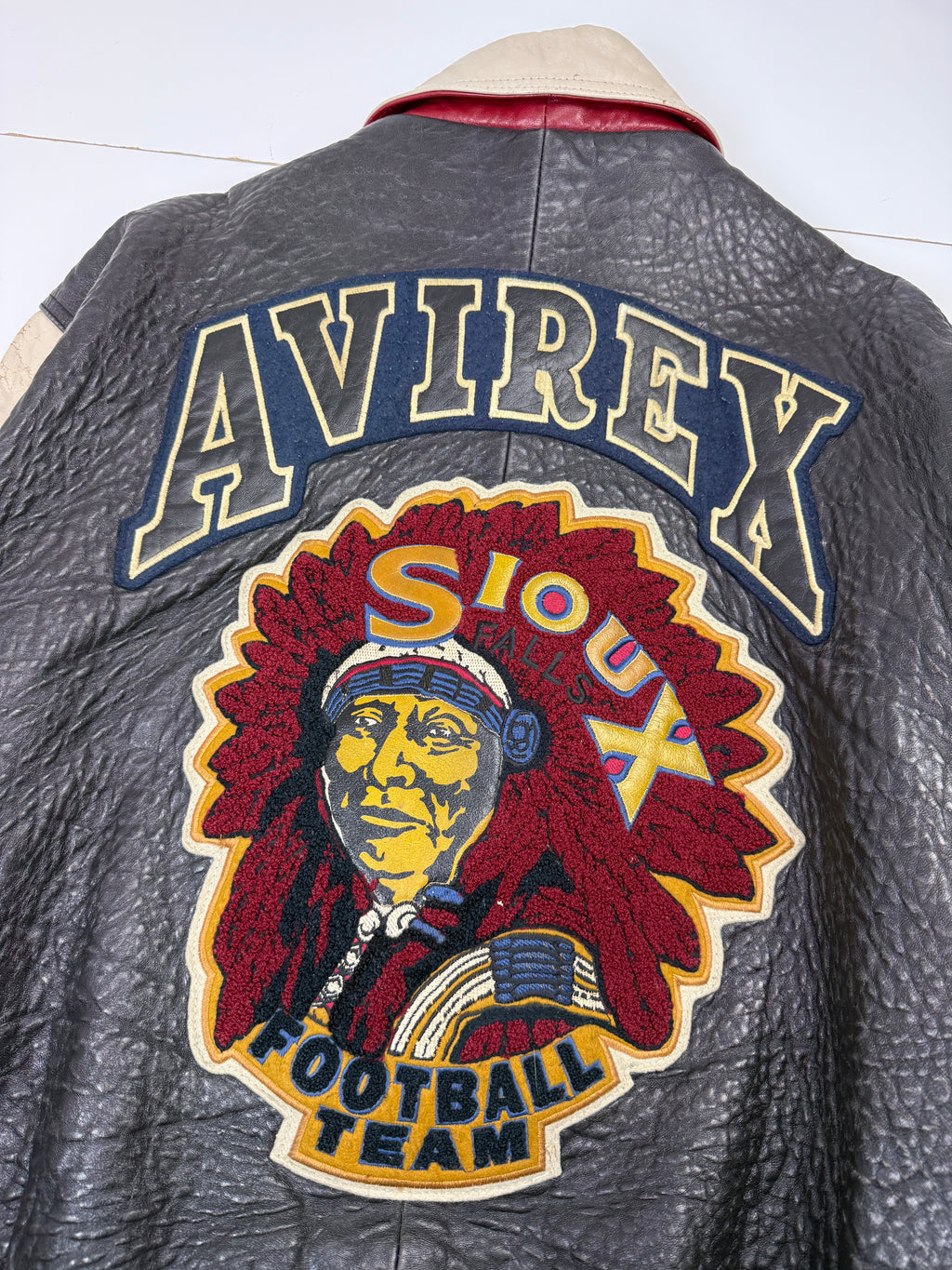Vintage Avirex Sioux Varsity Leather Jacket