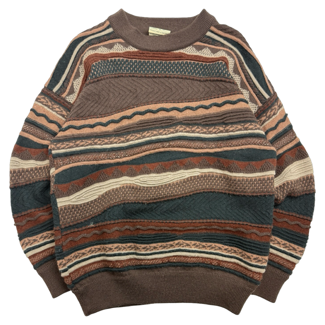 Vintage Toorallie Pattern Wool 3D Knit Brown