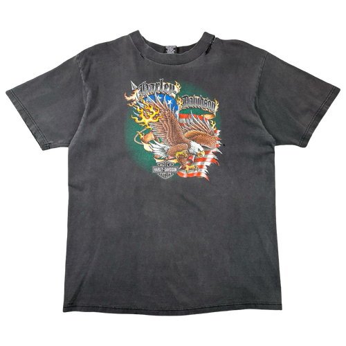 Vintage Harley Davidson Eagle Korea Seoul Tee Black | Vintage Clothing Store Canada