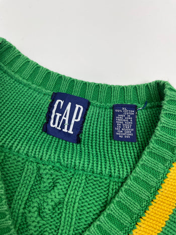 (L) Vintage GAP Textured Knit Sweater Green