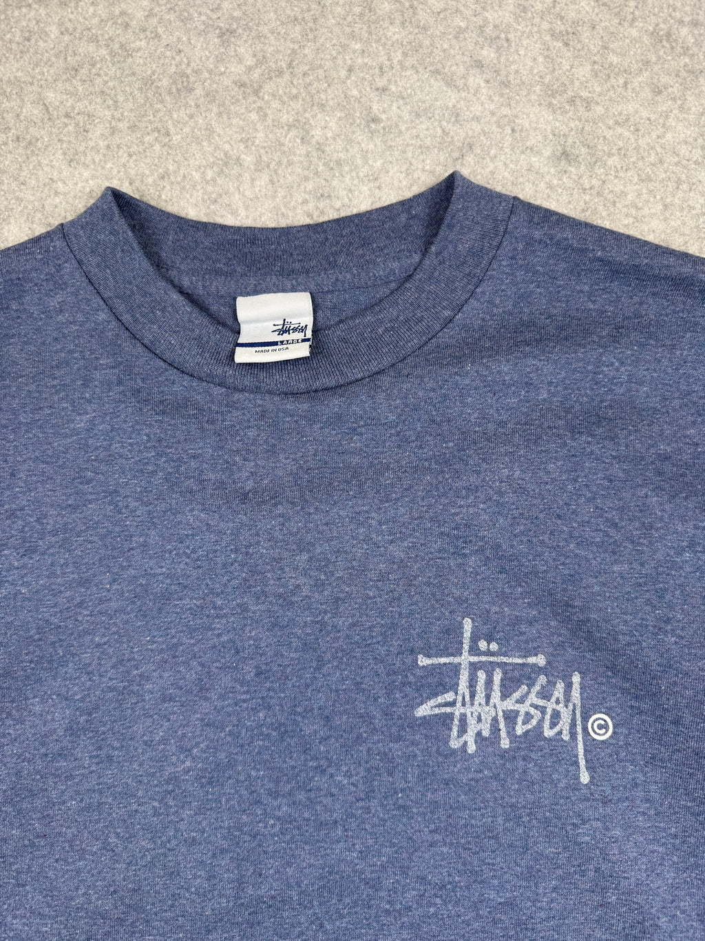 Vintage Stussy Reflective Classic Logo Blue