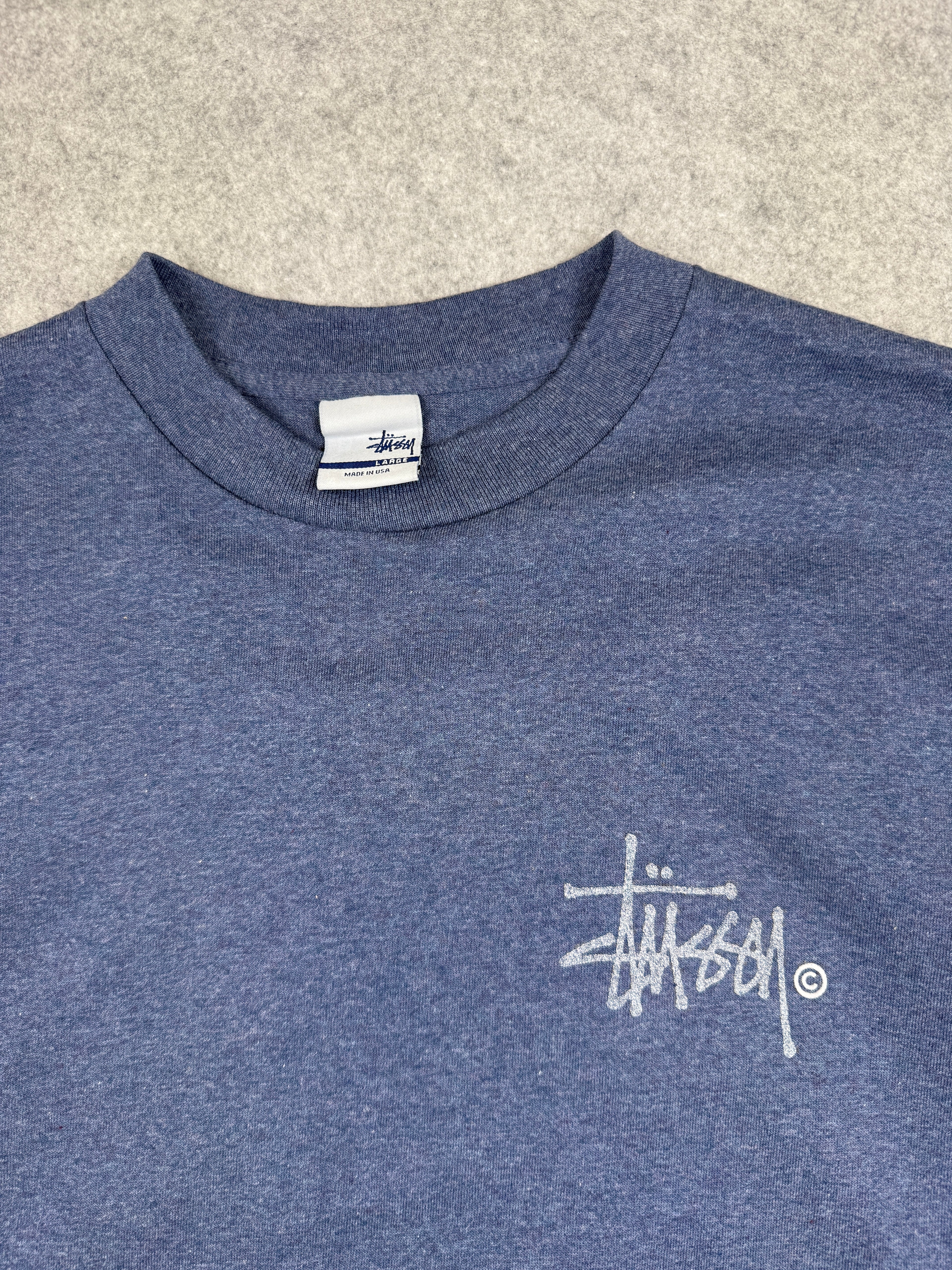 Vintage Stussy Reflective Classic Logo Blue