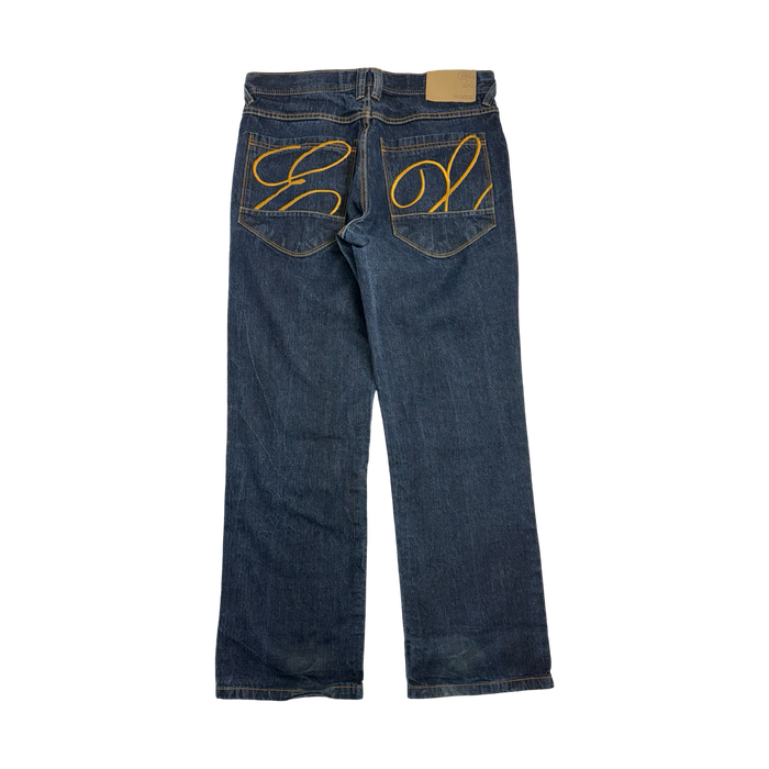 Vintage Y2k Exhaust Dark Denim Jeans Pants | Vitnage Clothing Store Canada