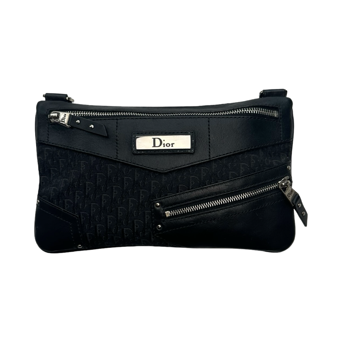Dior Street Chic Jacquard Leather Shoulder Bag Black | Vitnage Clothing Store Canada