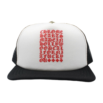 Chrome Hearts Eyechart Trucker Hat Black/White
