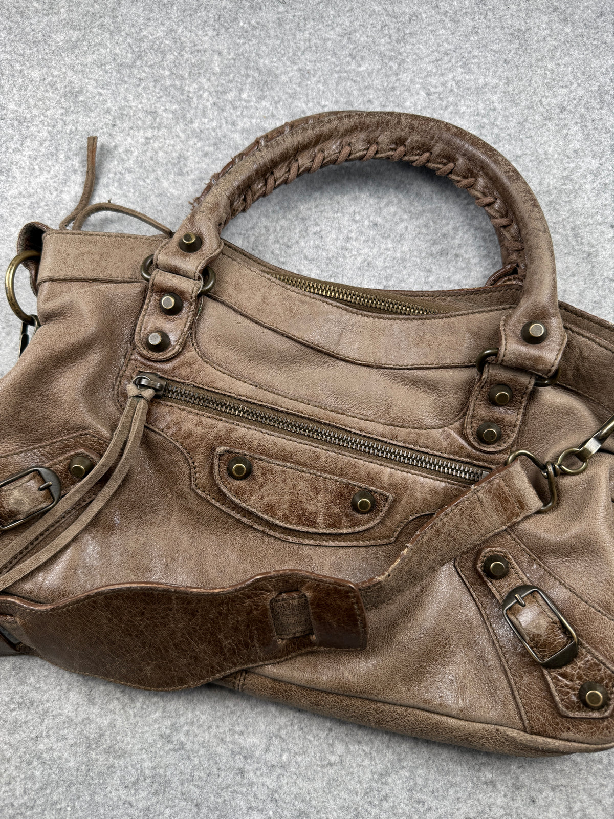 Balenciaga Motocross Classic First City Bag Brown
