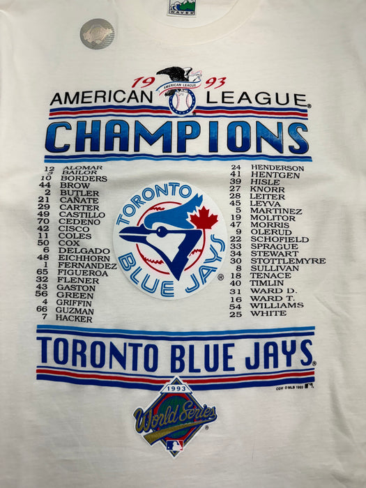 (L) Vintage '93 Championship Toronto Blue Jays Tee White | Vitnage Clothing Store Canada