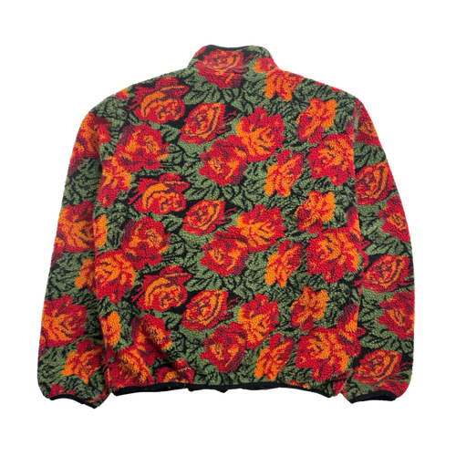 Supreme Roses Sherpa Fleece Reversible Jacket Red (USED) | Vintage Clothing Store Canada