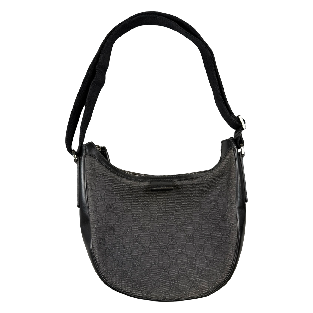 Gucci GG Canvas Half Moon Shoulder Bag Black