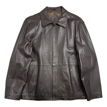 Vintage Balenciaga Paris BB Leather Jacket Brown