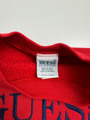 (L) Vintage 90s Guess Sweatshirt Red