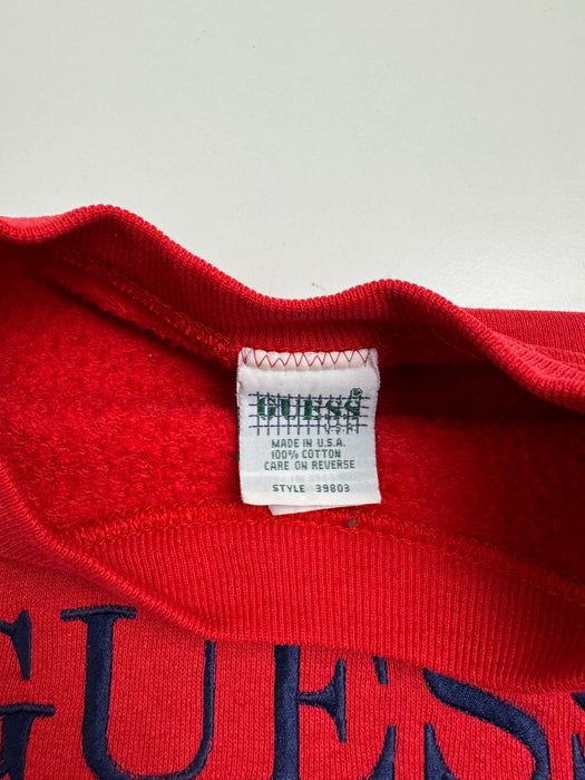 (L) Vintage 90s Guess Sweatshirt Red | Vitnage Clothing Store Canada