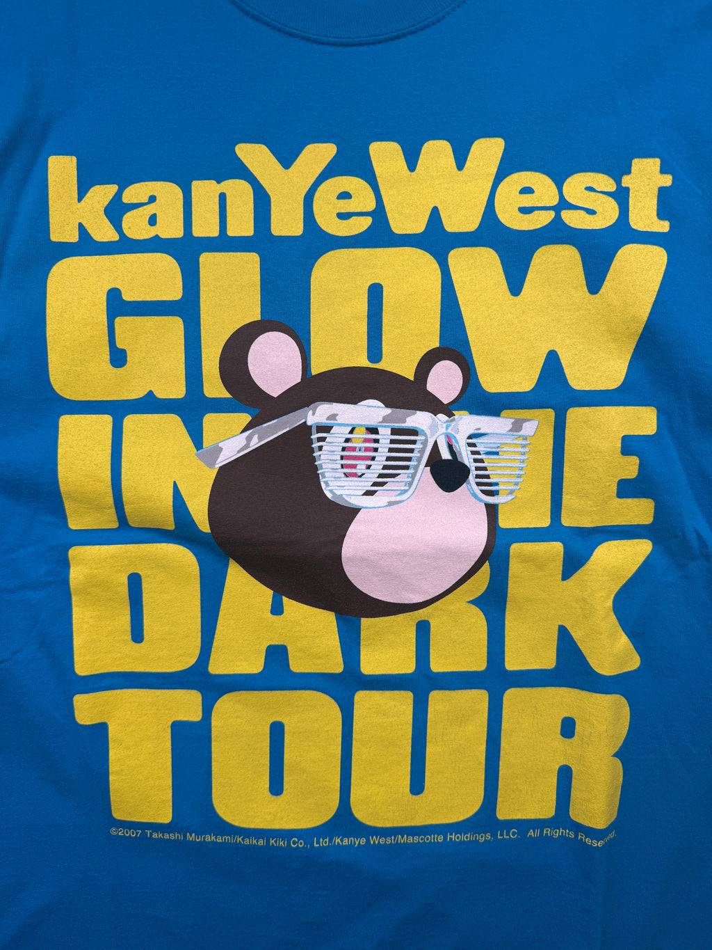 Vintage 2000’s Kanye West Glow In The Dark Tour Tee Blue