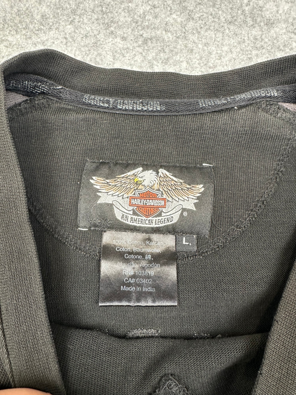 Vintage Harley Davidson Embroidered Spell Out Crewneck Black