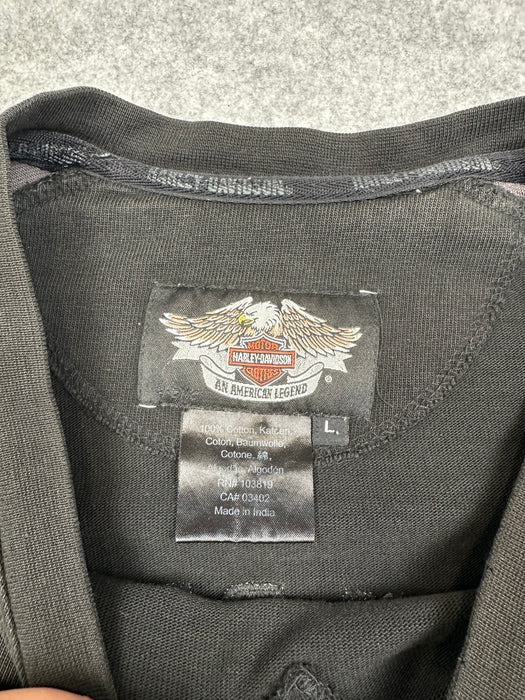 Vintage Harley Davidson Embroidered Spell Out Crewneck Black | Vitnage Clothing Store Canada