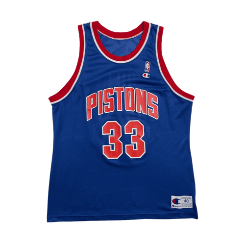 (L) Vintage Grant Hill Pistons Champion Jersey Blue | Vintage Clothing Store Canada