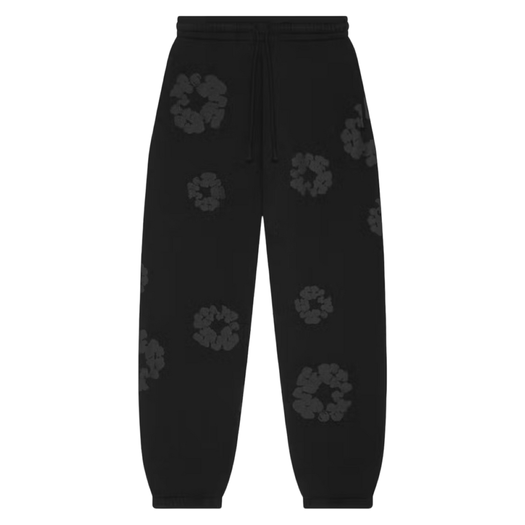 Denim Tears Cotton Wreath Sweatpants Black Monochrome