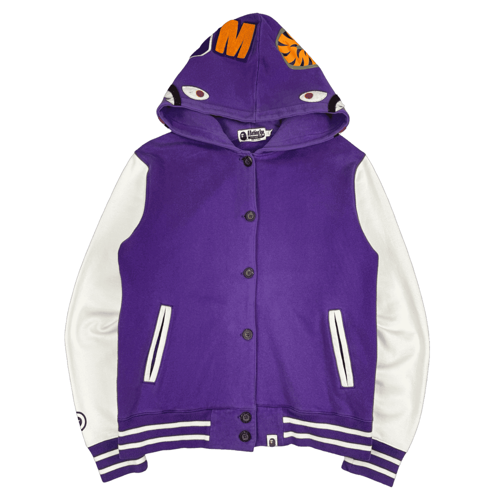 BAPE Varsity Shark Jacket Purple (USED)