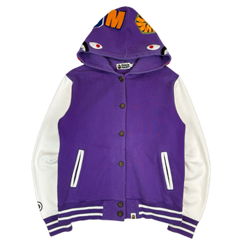 BAPE Varsity Shark Jacket Purple (USED)