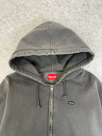 Supreme Overdyed Small Box Zip Up Hoodie Black (USED)