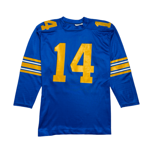 (S) Vintage East York L/S Football Jersey Blue | Vintage Clothing Store Canada