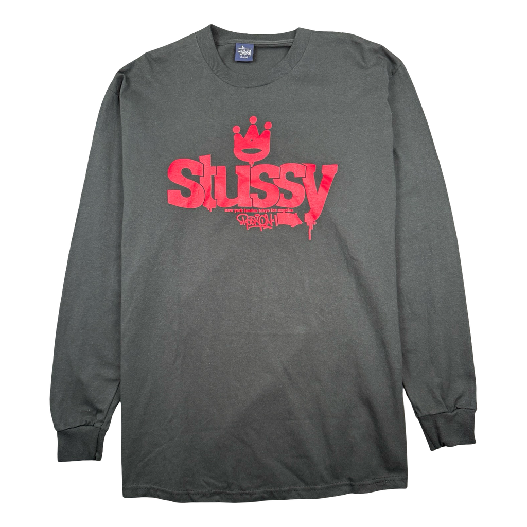 Vintage Stussy Rock On L/S Tee Black