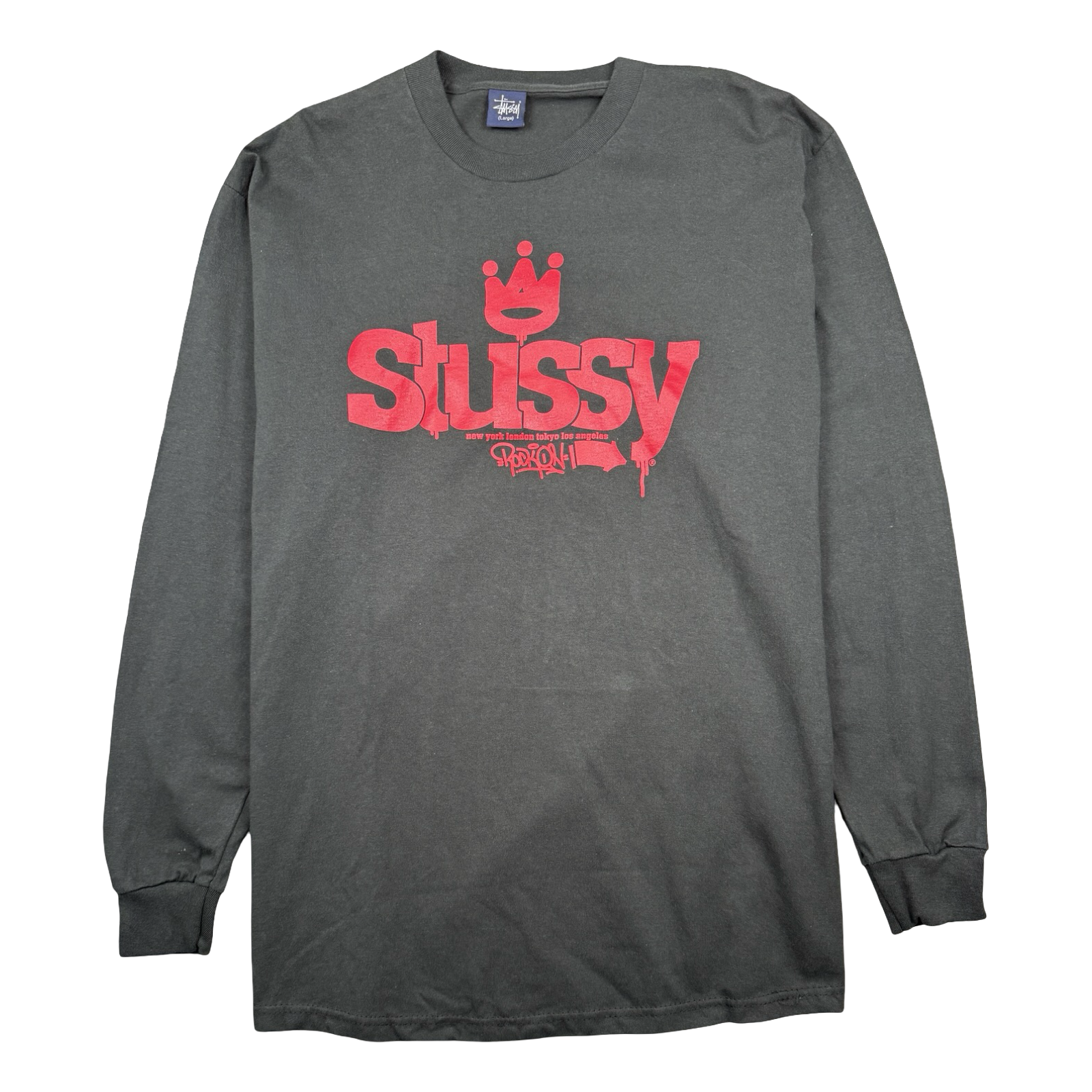 Vintage Stussy Rock On L/S Tee Black