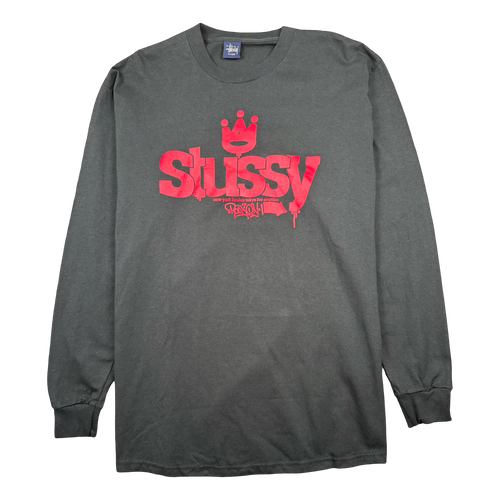 Vintage Stussy Rock On L/S Tee Black | Vintage Clothing Store Canada