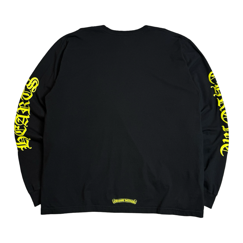 Chrome Hearts Neck Script Logo L/S Tee Black/Yellow