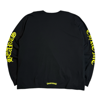 Chrome Hearts Neck Script Logo L/S Tee Black/Yellow