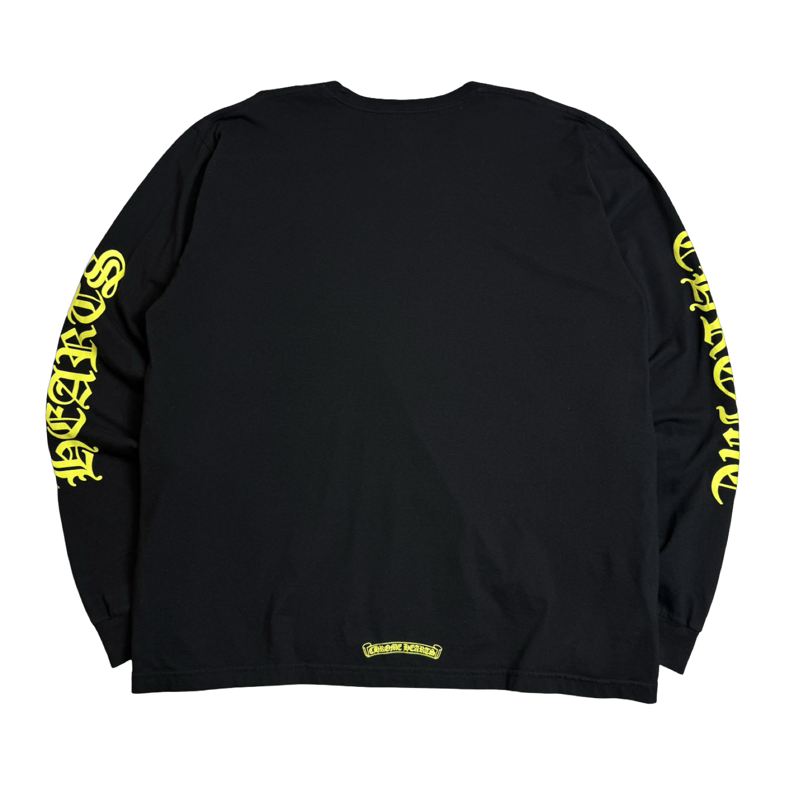 Chrome Hearts Neck Script Logo L/S Tee Black/Yellow
