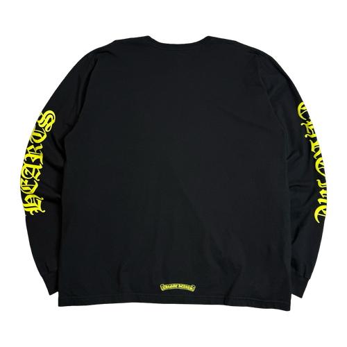 Chrome Hearts Neck Script Logo L/S Tee Black/Yellow | Vintage Clothing Store Canada