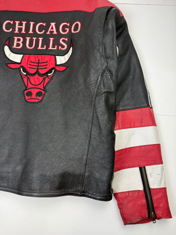 Vintage 90s Chicago Bulls Pro Player Leather Jacket
