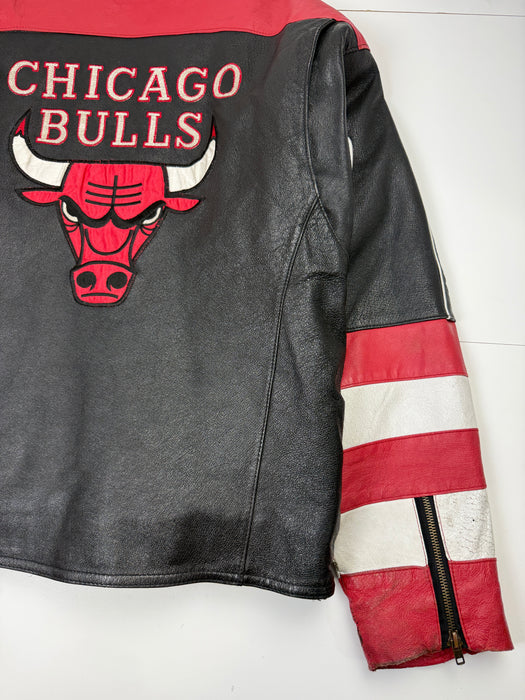 Vintage 90s Chicago Bulls Pro Player Leather Jacket | Vitnage Clothing Store Canada