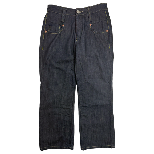 Ed Hardy Big Logo Spell Out Denim Pants | Vintage Clothing Store Canada