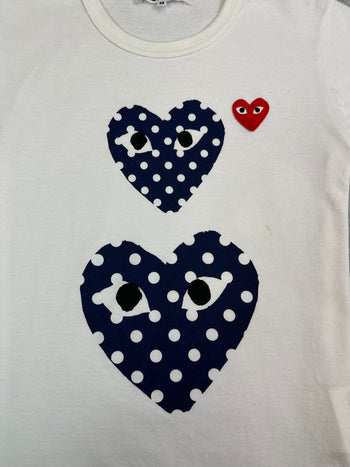 Women’s Comme Des Garcons Play Heart Motif Tee White