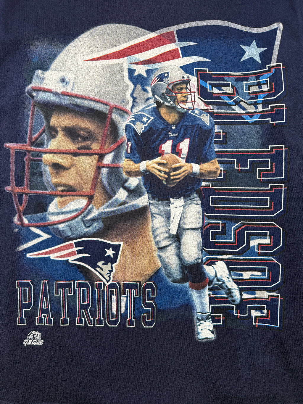 Vintage New England Patriots Drew Bledsoe Tee Navy