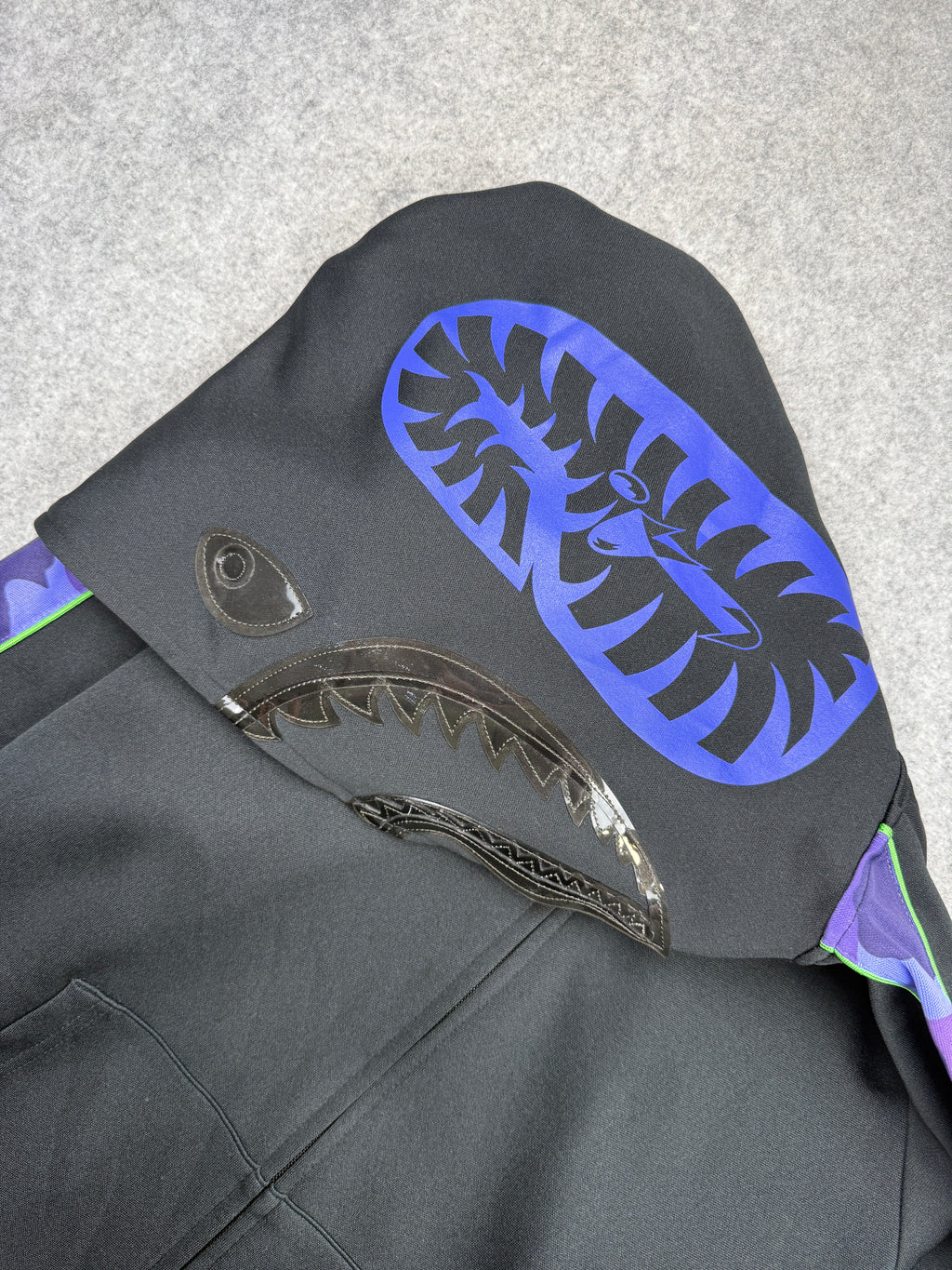 BAPE Jersey Shark Full Zip Hoodie Black (USED)