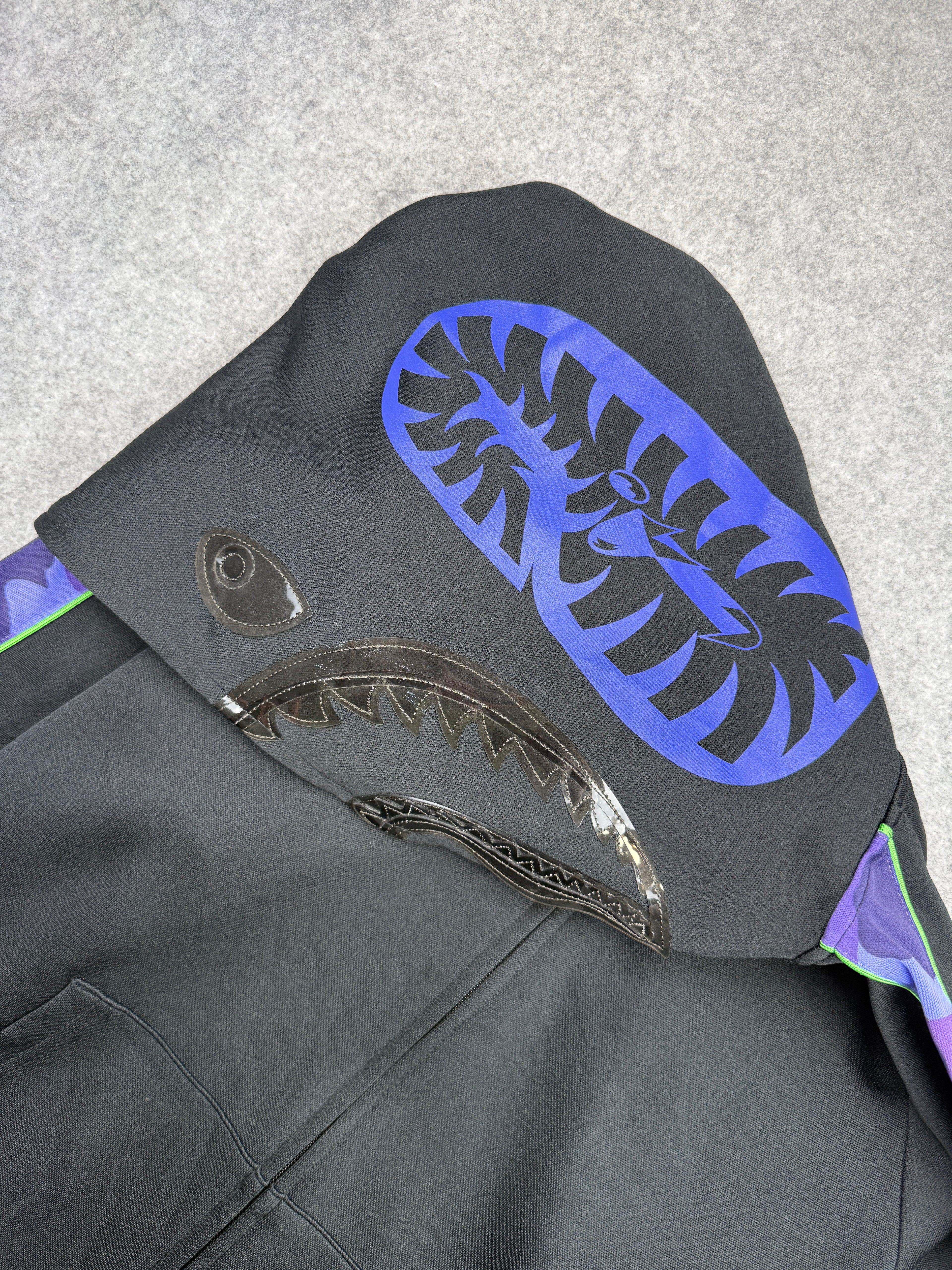 BAPE Jersey Shark Full Zip Hoodie Black (USED)