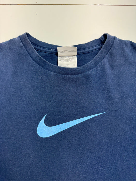 Vintage 2000s Nike Mid Swoosh Tee Navy | Vitnage Clothing Store Canada