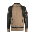 Stone Island Half-Zip Cotton Hoodie Black/Taupe