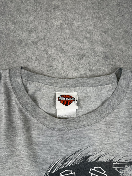 Vintage Harley Davidson Biker Skull L/S Tee Grey | Vitnage Clothing Store Canada