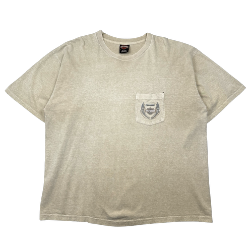 Vintage Harley Davidson Four Corners Pocket Tee Beige | Vintage Clothing Store Canada
