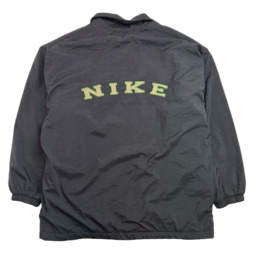 Vintage 90s Nike Fleece Lined Parka Jacket Black | Vintage Clothing Store Canada