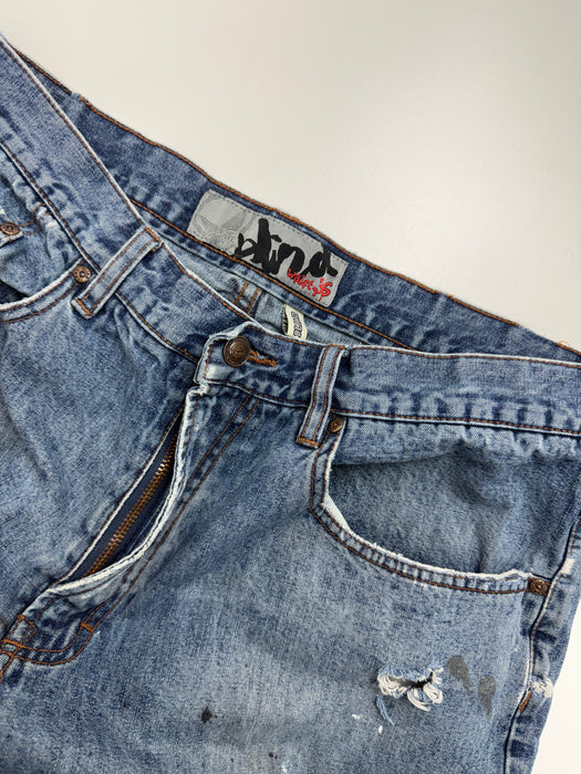 Blind Distressed Paint Splatter Denim Pants | Vitnage Clothing Store Canada