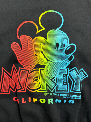 (S) Vintage Mickey Mouse California Sweatshirt Black