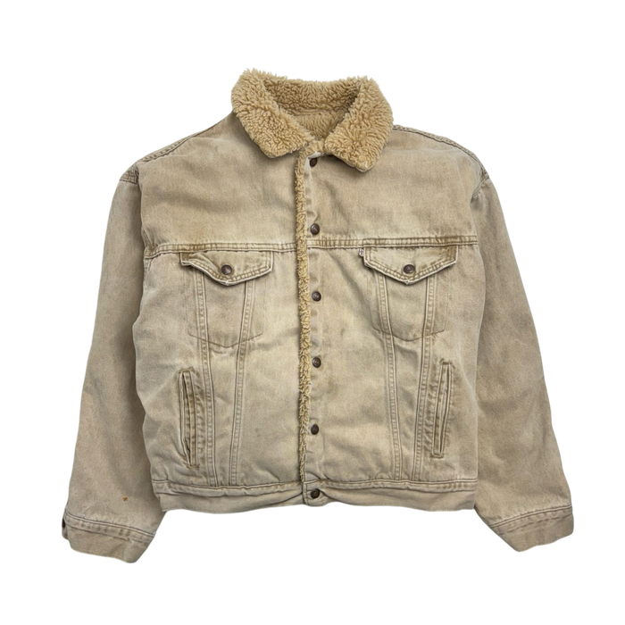 Vintage Sherpa Lined Levis Denim Jacket Cream | Vitnage Clothing Store Canada