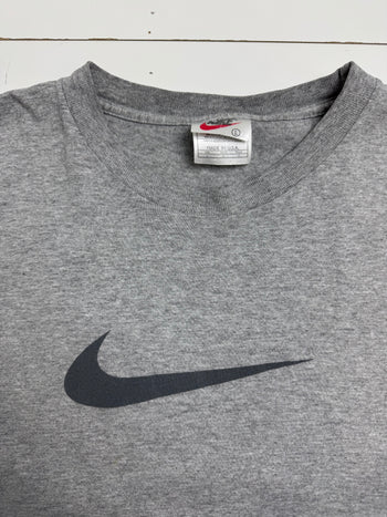 Vintage 90s Nike Big Swoosh Tee Grey